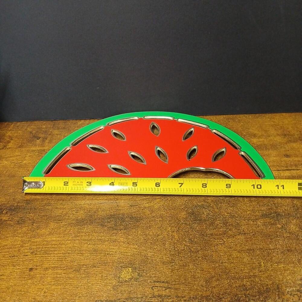 Watermelon Trivet WM Rogers Silver Plate Enamel Tarnish Resistant Japan 10.75" - Picture 5 of 6